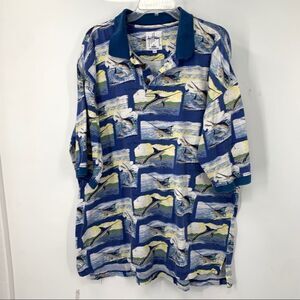 Guy Harvey Fishing Print Polo Shirt Size XXL